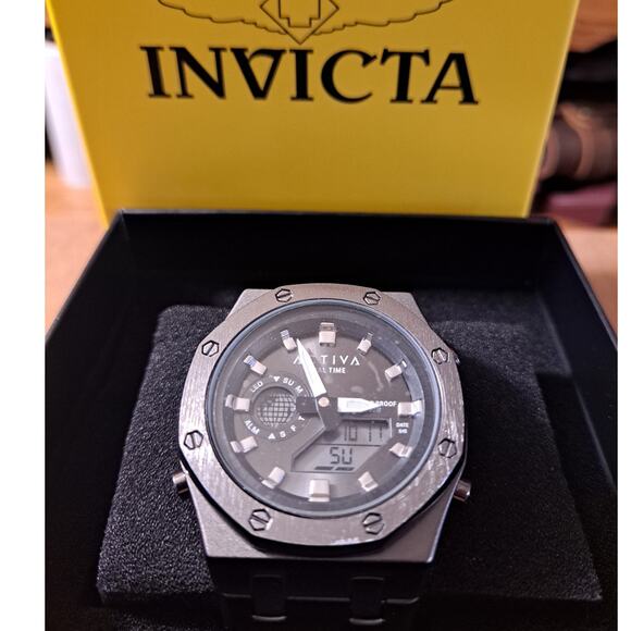 Activa x INVICTA Digital Unisex Watch 45.5mm Black ACWM303-003 - Picture 1 of 5
